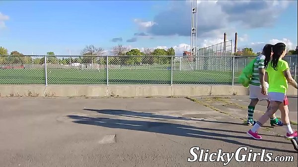 Young athletic babe rides cock in tattooed threesome