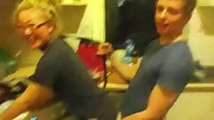 Asian getting fucked while cooking!