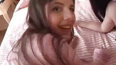 Girl helps guy fucking her friends ass