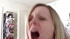 Milf lunch break doggy style on her desk