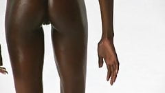 sexy skinny black girl fitness workout fun